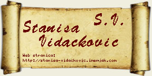Staniša Vidačković vizit kartica